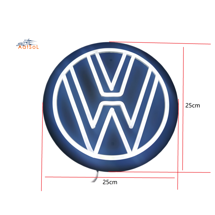 AAT-LZ2525VW Neon Light 10-30V Available colors FOR VW 25*25CM with cigarette lighter
