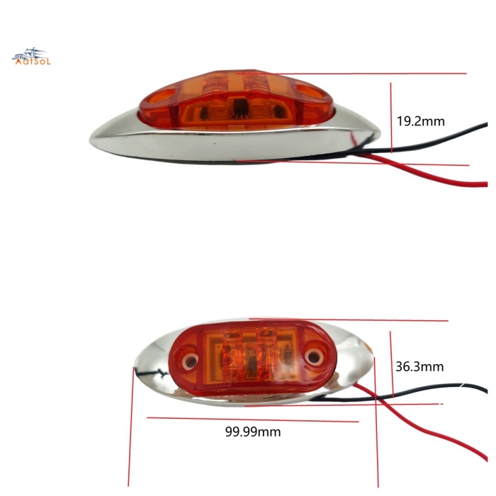 AAT-ML407-2 LED Side Lamp Bus Side Marker Lamp 10-30V Black or Chrome for Truck Trailer Lorry