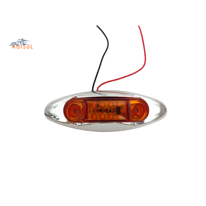 AAT-ML410-8 8LED Red Chrome LED Marker Light 10-30V Indicator Lamp for Truck Trailer Van Pickup Boat Bike Cars