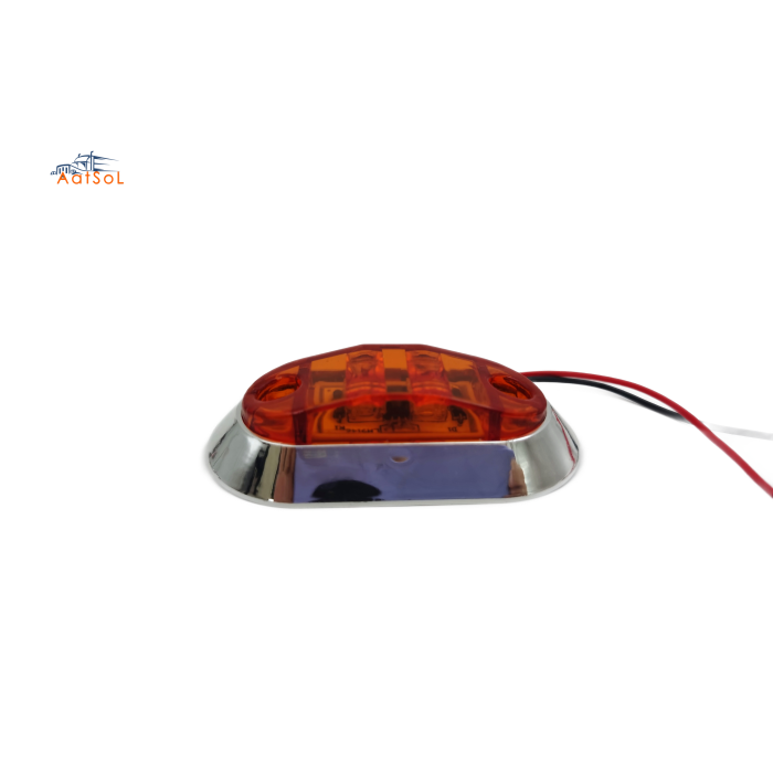 AAT-ML402-2 Luz de posición lateral cromada para camión, 10-30 V, LED, luces de señalización lateral, lámpara de posición con soporte cromado