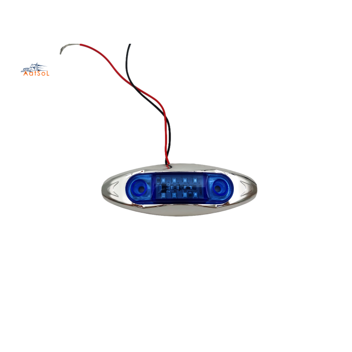 AAT-ML410-8 8LED Red Chrome LED Marker Light 10-30V Indicator Lamp for Truck Trailer Van Pickup Boat Bike Cars