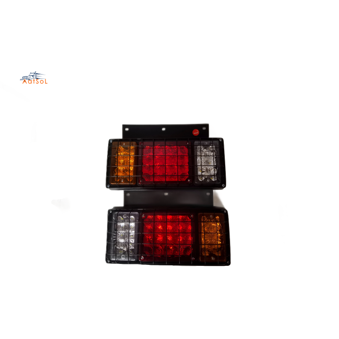 AAT-R1002-40 High-Quality Bright LED Truck Tail Light Black Metal Back Cover 40 Bead Metal Grid Car Customize Tail Lights