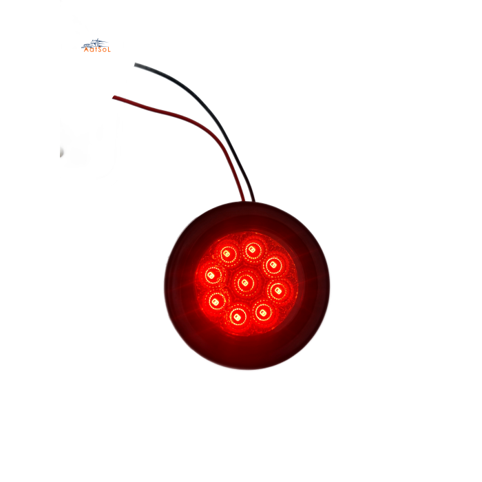 AAT-ML704-9 2024 nuevo producto 10-30V camión remolde de 2 pulgadas redondo señal de advertencia LED LED luz lateral LED con cables de enchufe