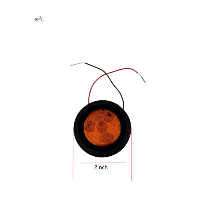 AAT-ML702-4 2024 nuevo producto 10-30V camión remolde de 2 pulgadas redondo señal de advertencia LED LED luz lateral LED con cables de enchufe
