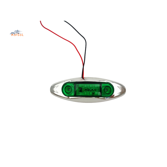 AAT-ML410-8 Luz de posición lateral cromada para camión, 10-30 V, LED, luces de señalización lateral, lámpara de posición con soporte cromado