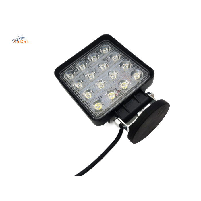 AAT-4048A1-50mmB Luz de trabajo LED cuadrada de 48 W de alto brillo para remolque, tractor, camión todoterreno, luz antiniebla para automóvil