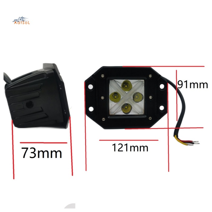 AAT-0220ED 9-36V Flush Mount Driving Fog Light LED Pod Spot Flood Beam Light 3inch 20W Square LED Work Light for Truck Offroad Jeep Tacoma